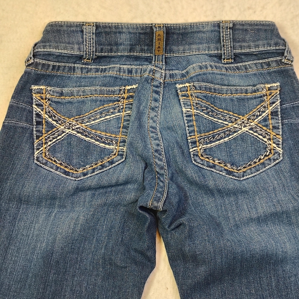Ariat Jeans Womens Size 29R Festival Blue Mid Stretch Entwined Bootcut 10025286 - Picture 10 of 15
